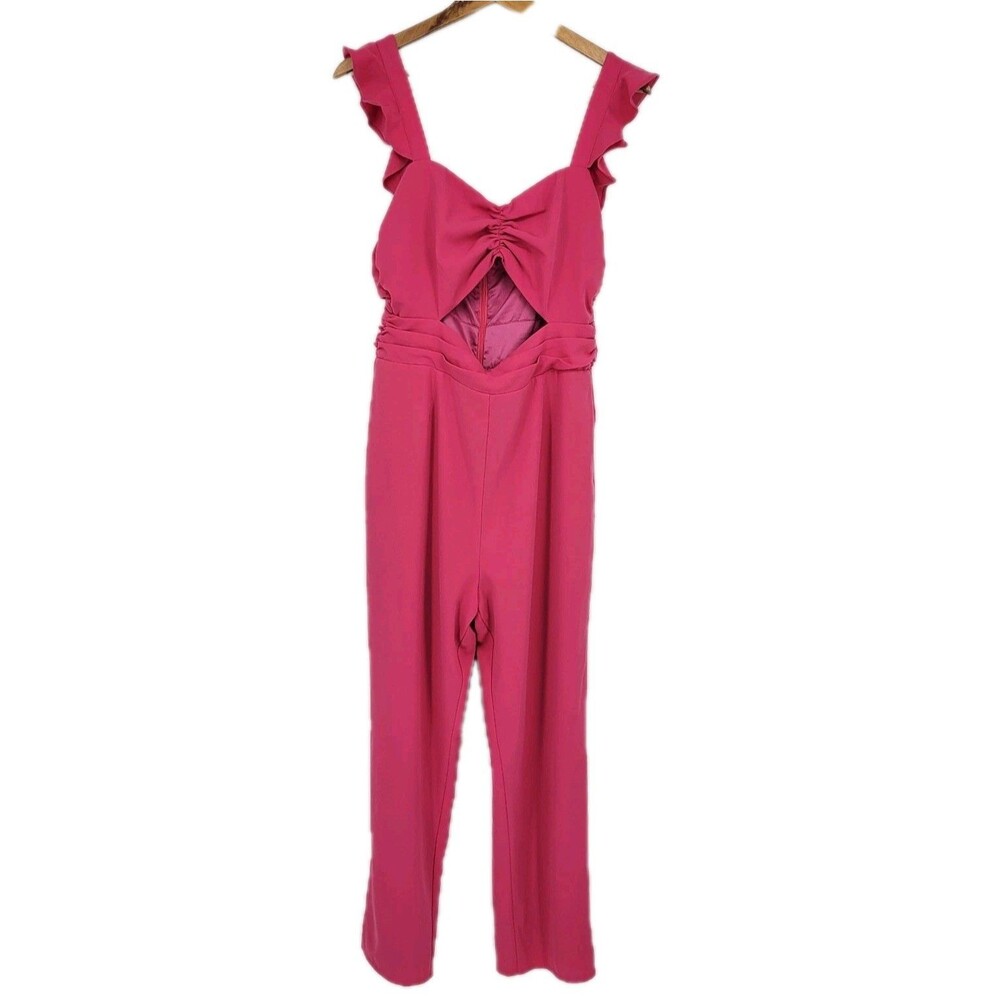 Lovers + Friends Knox jumpsuit pink sleeveless cutout Medium Womens Bachelorette